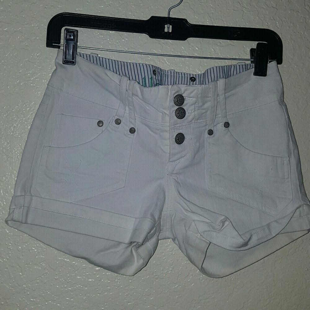 White cuffed shorts